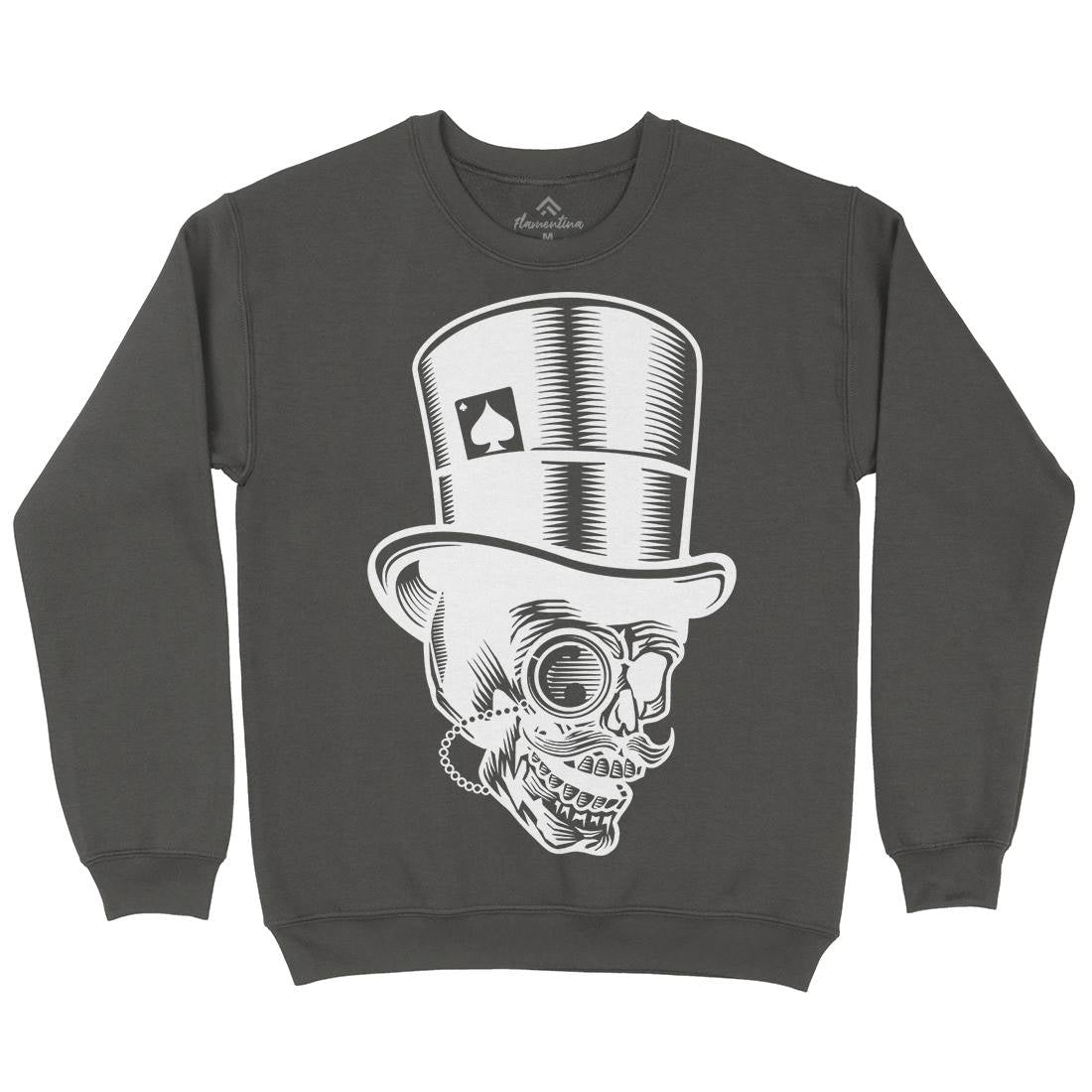 Classic Gentleman Skull Kids Crew Neck Sweatshirt Horror B513