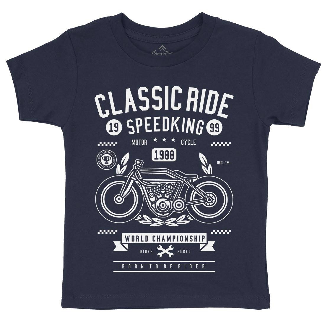 Classic Ride Kids Organic Crew Neck T-Shirt Motorcycles B514