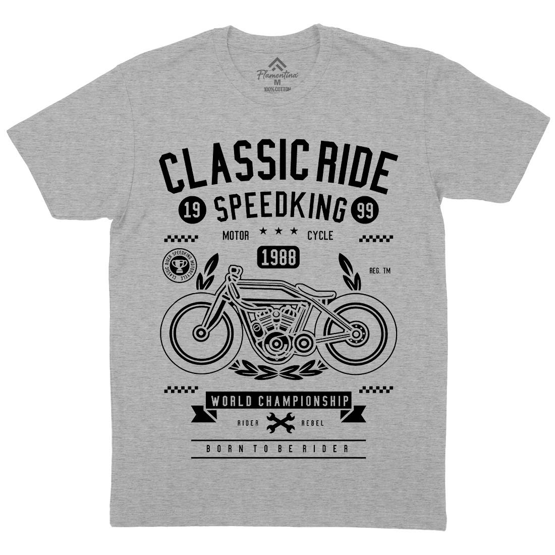 Classic Ride Mens Organic Crew Neck T-Shirt Motorcycles B514