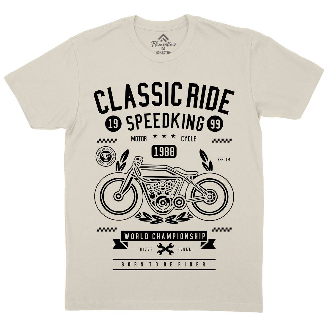 Classic Ride Mens Organic Crew Neck T-Shirt Motorcycles B514