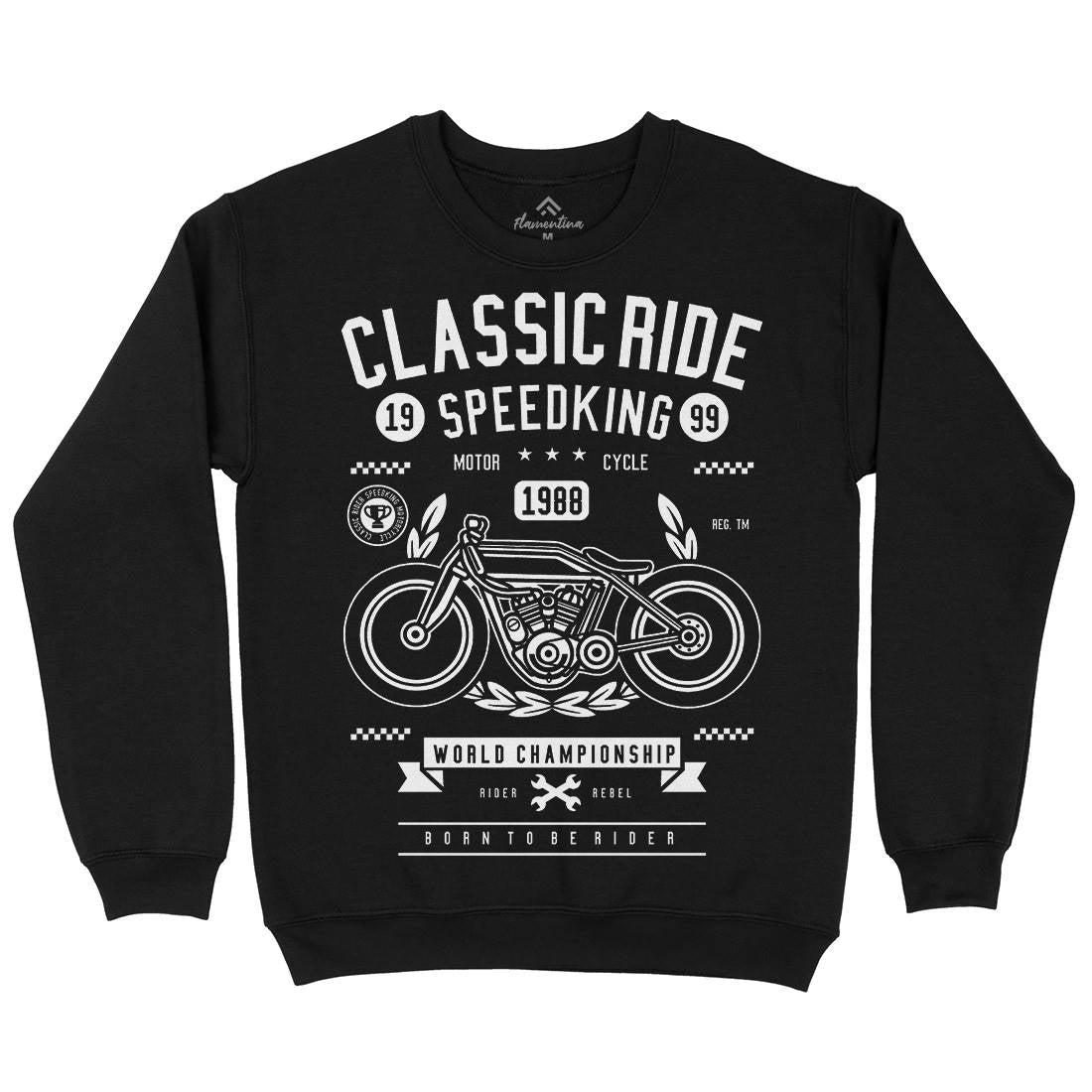Classic Ride Mens Crew Neck Sweatshirt Motorcycles B514