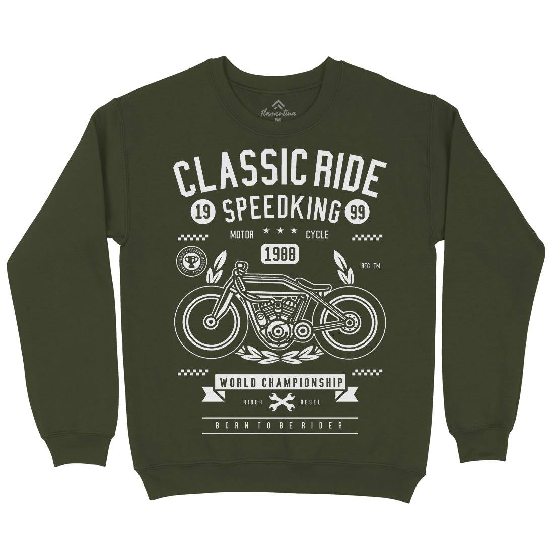 Classic Ride Mens Crew Neck Sweatshirt Motorcycles B514