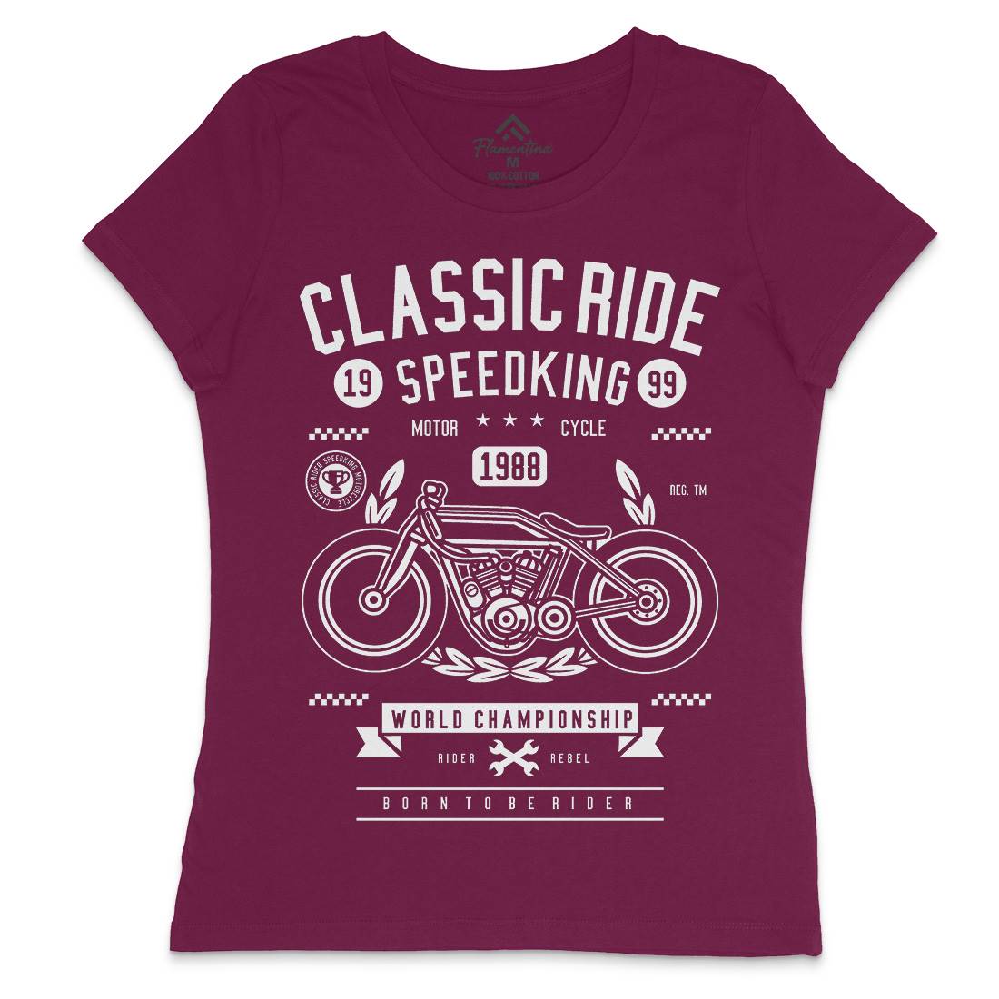 Classic Ride Womens Crew Neck T-Shirt Motorcycles B514