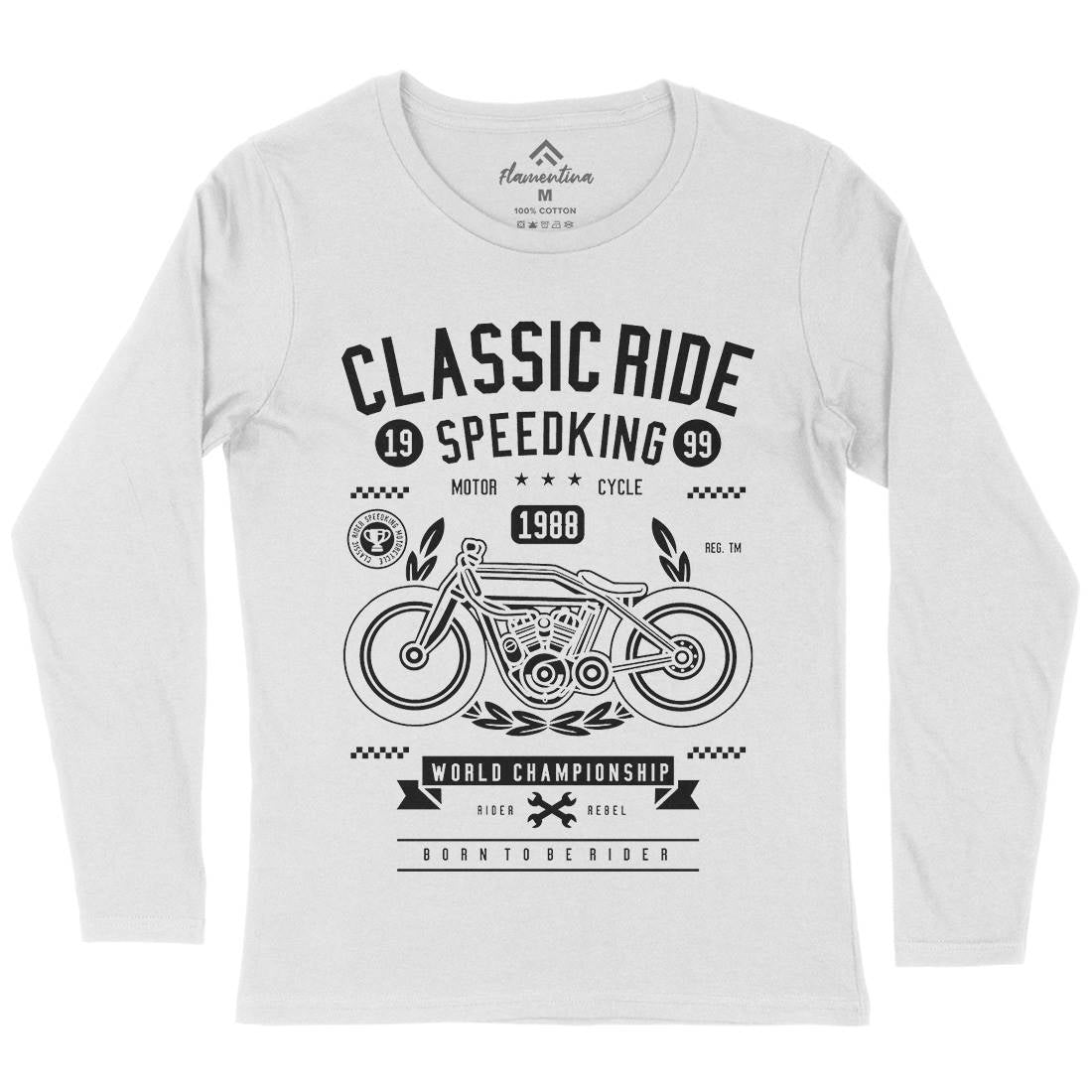Classic Ride Womens Long Sleeve T-Shirt Motorcycles B514