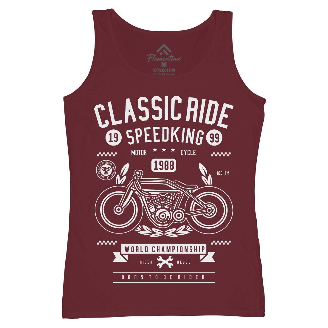 Classic Ride Womens Organic Tank Top Vest Motorcycles B514