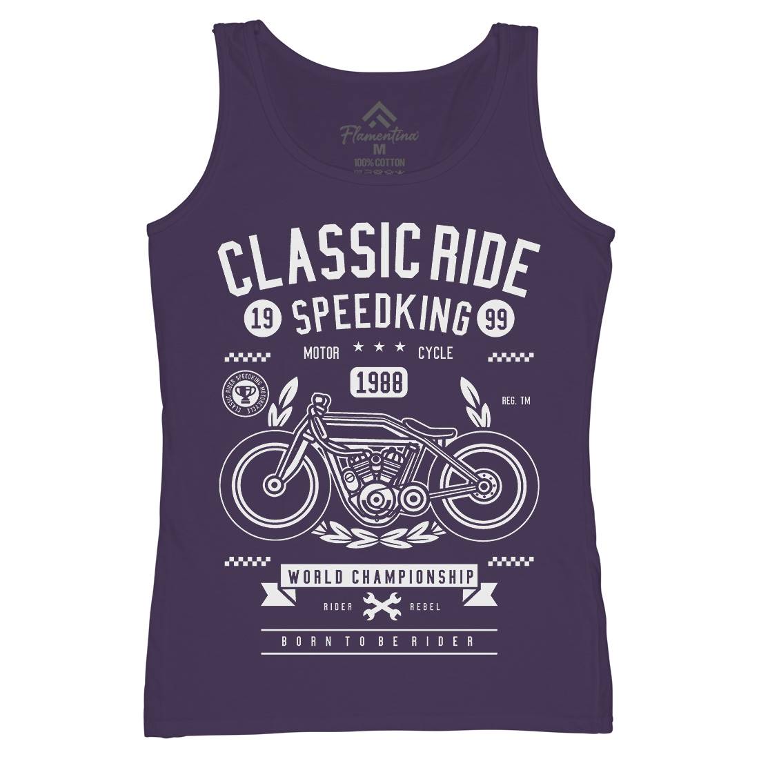 Classic Ride Womens Organic Tank Top Vest Motorcycles B514