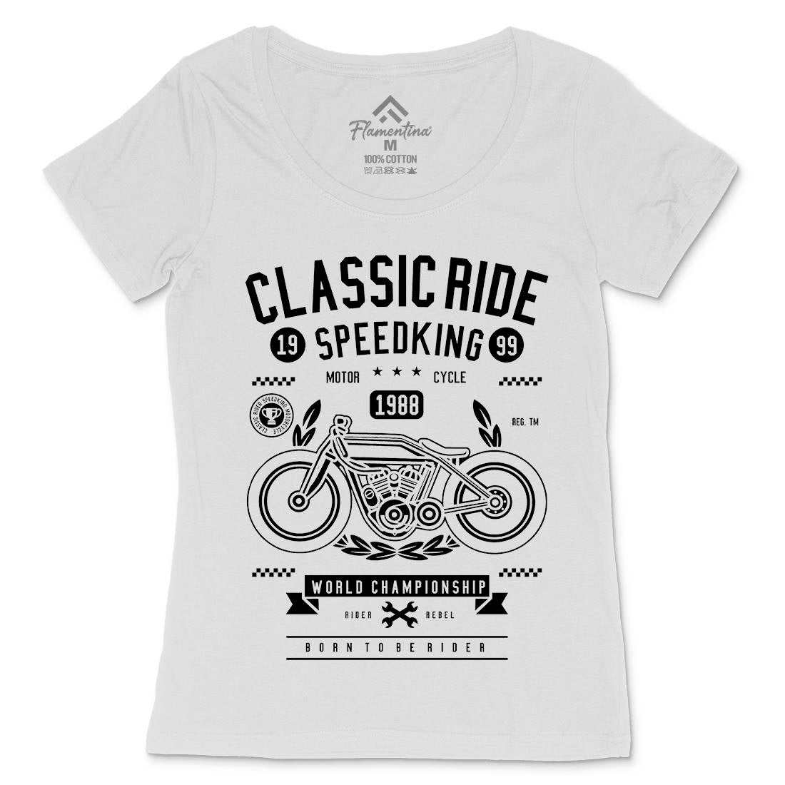 Classic Ride Womens Scoop Neck T-Shirt Motorcycles B514