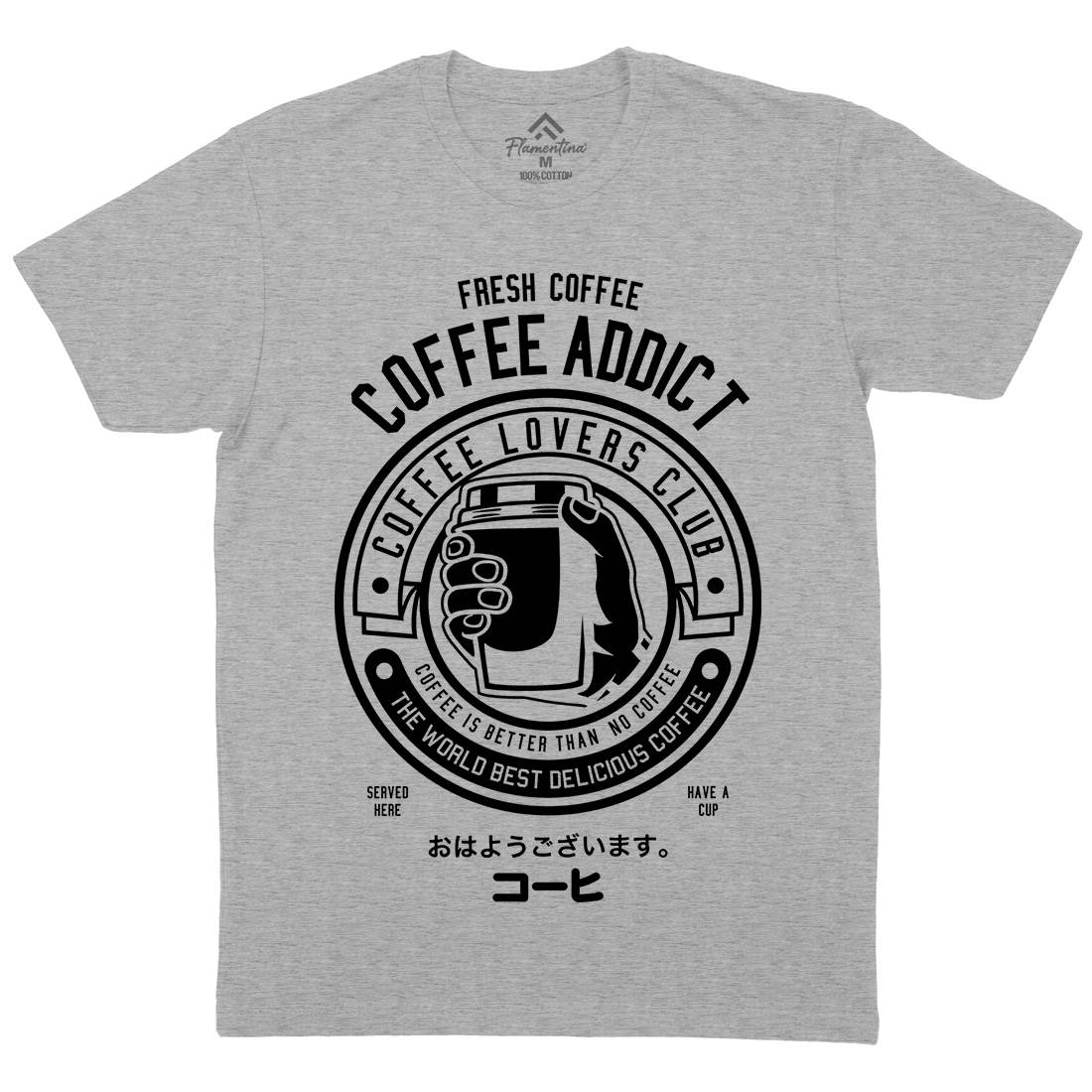 Coffee Addict Mens Crew Neck T-Shirt Drinks B515