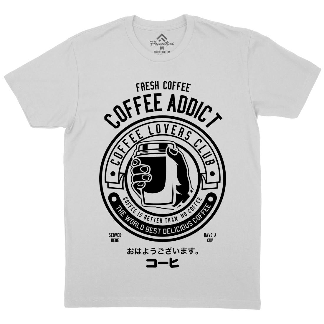 Coffee Addict Mens Crew Neck T-Shirt Drinks B515