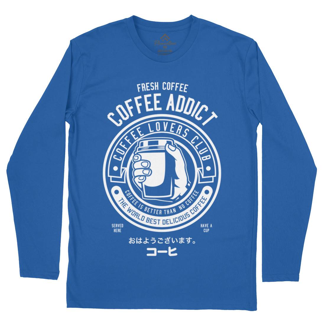 Coffee Addict Mens Long Sleeve T-Shirt Drinks B515