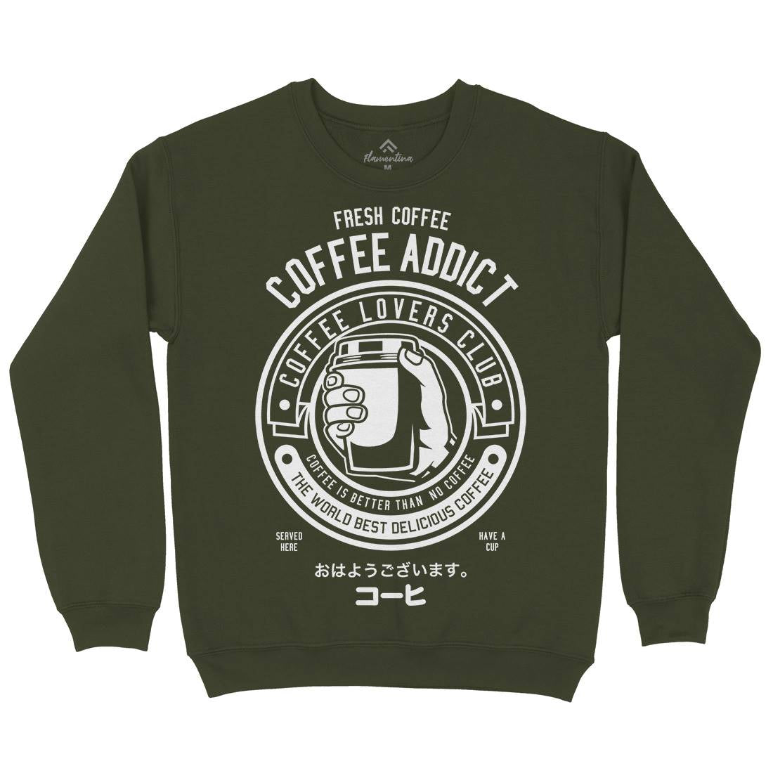 Coffee Addict Mens Crew Neck Sweatshirt Drinks B515