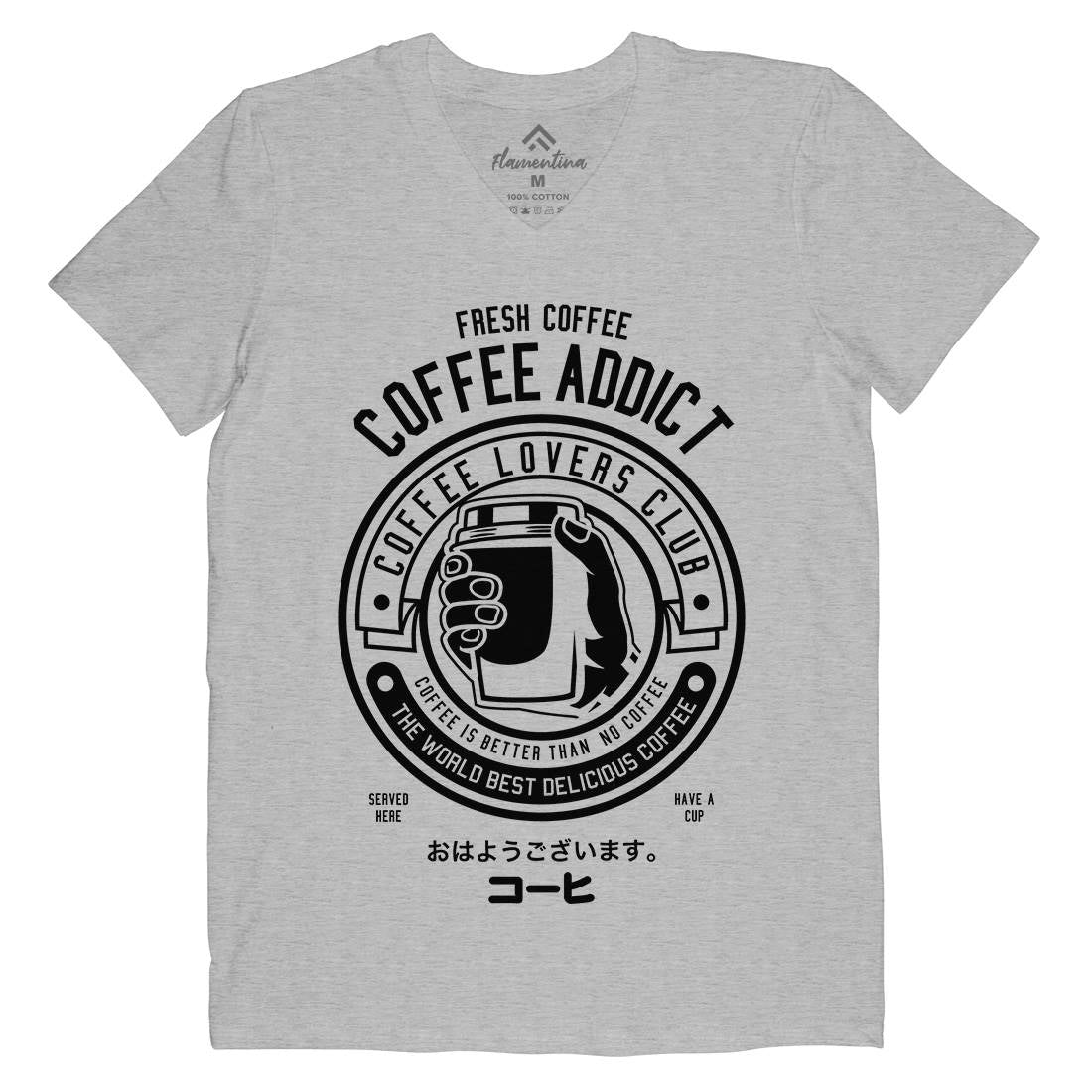 Coffee Addict Mens V-Neck T-Shirt Drinks B515