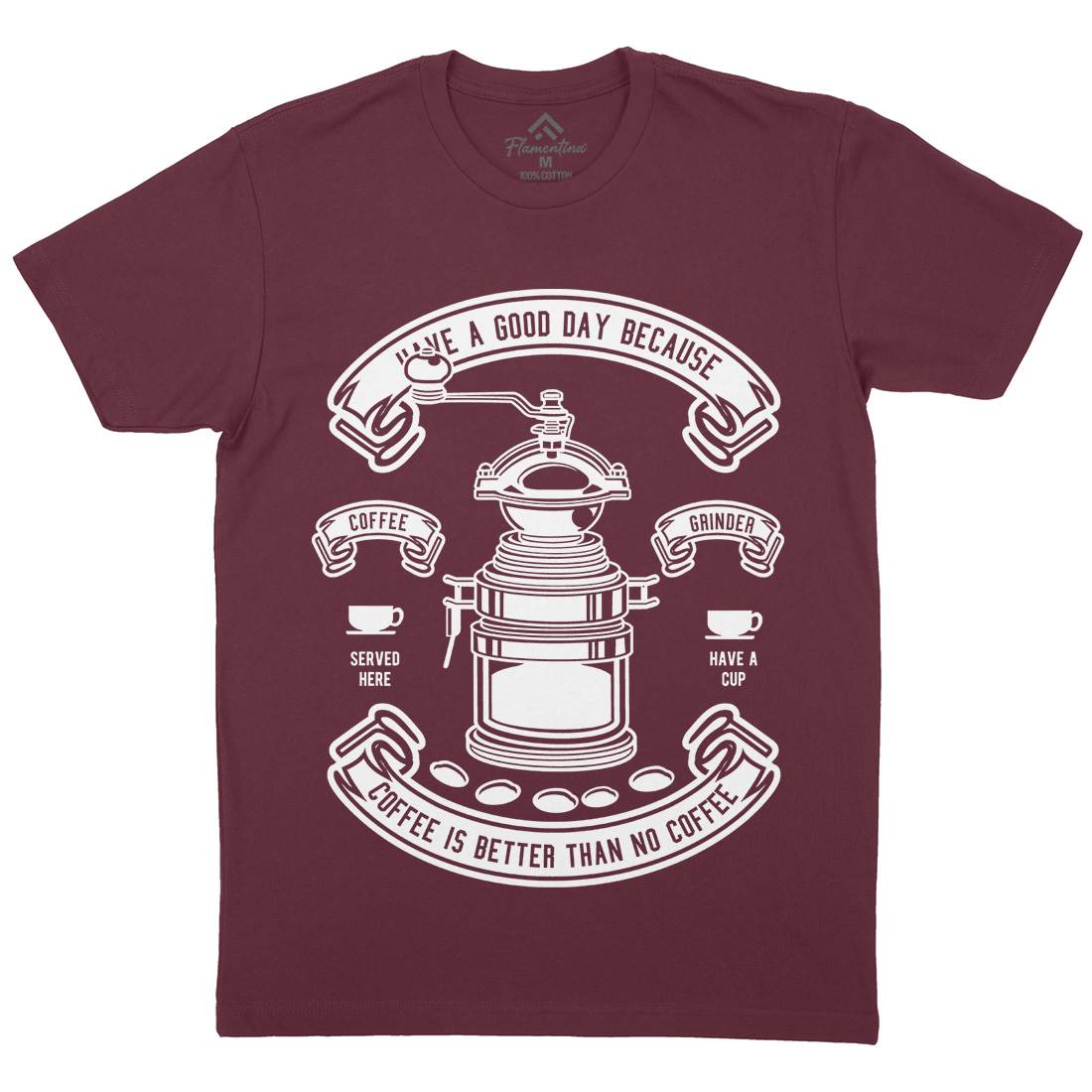 Coffee Grinder Mens Crew Neck T-Shirt Drinks B516