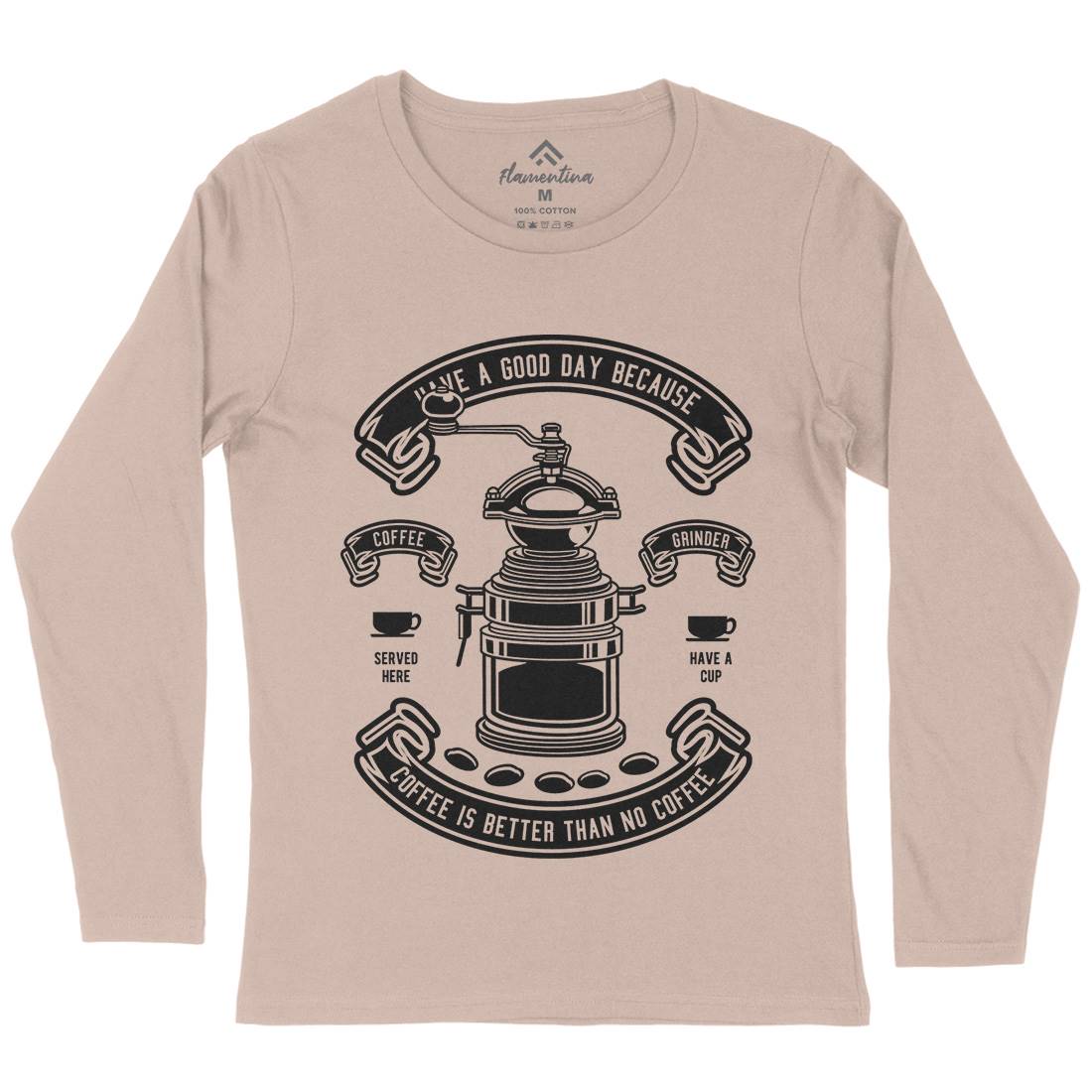 Coffee Grinder Womens Long Sleeve T-Shirt Drinks B516