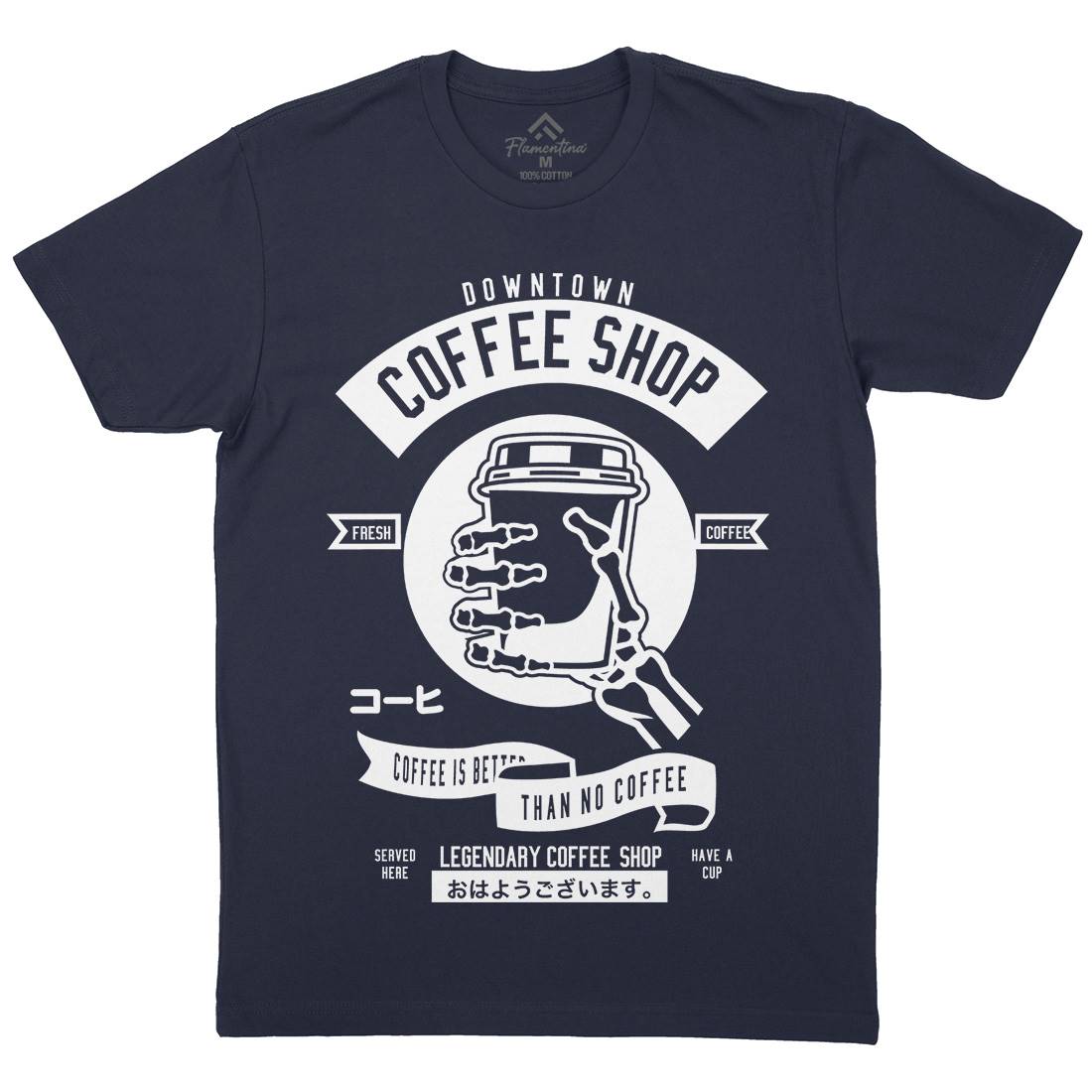 Coffee Shop Mens Crew Neck T-Shirt Drinks B517
