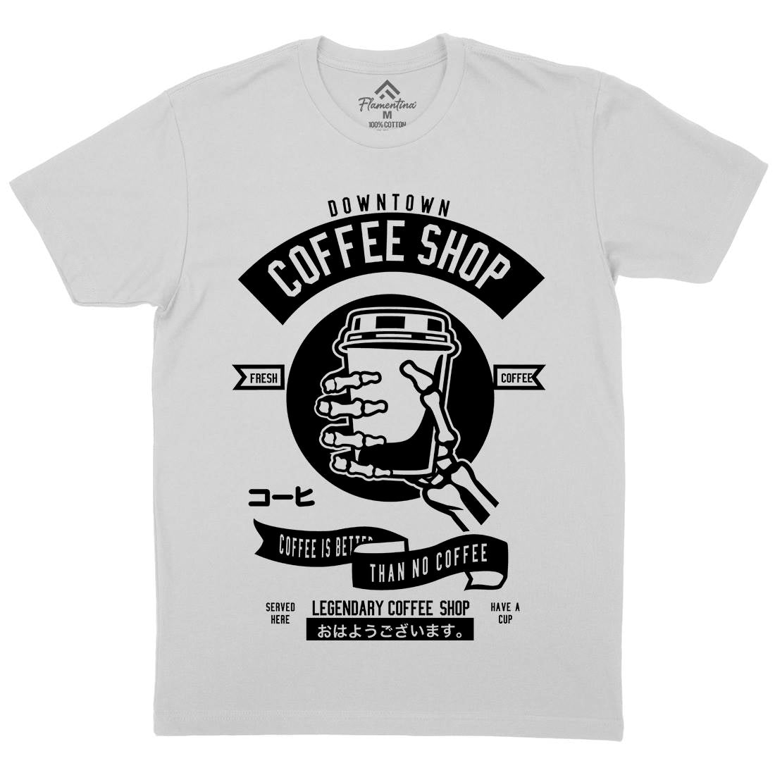 Coffee Shop Mens Crew Neck T-Shirt Drinks B517