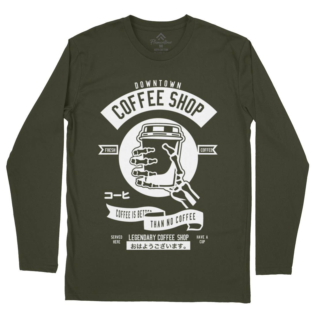 Coffee Shop Mens Long Sleeve T-Shirt Drinks B517