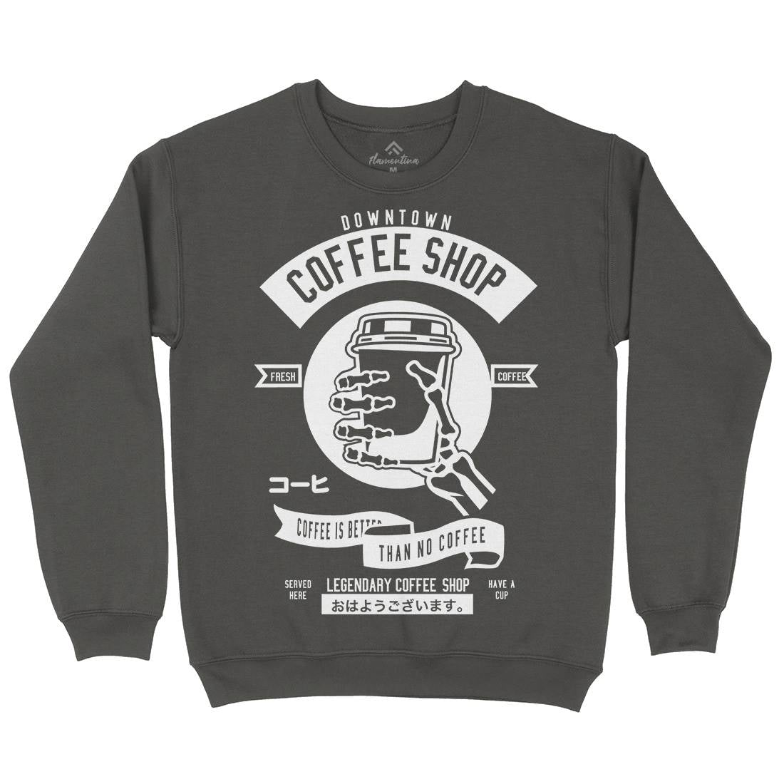 Coffee Shop Kids Crew Neck Sweatshirt Drinks B517