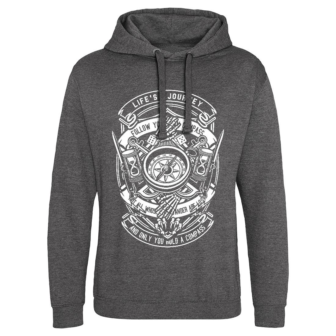 Compass Mens Hoodie Without Pocket Navy B518