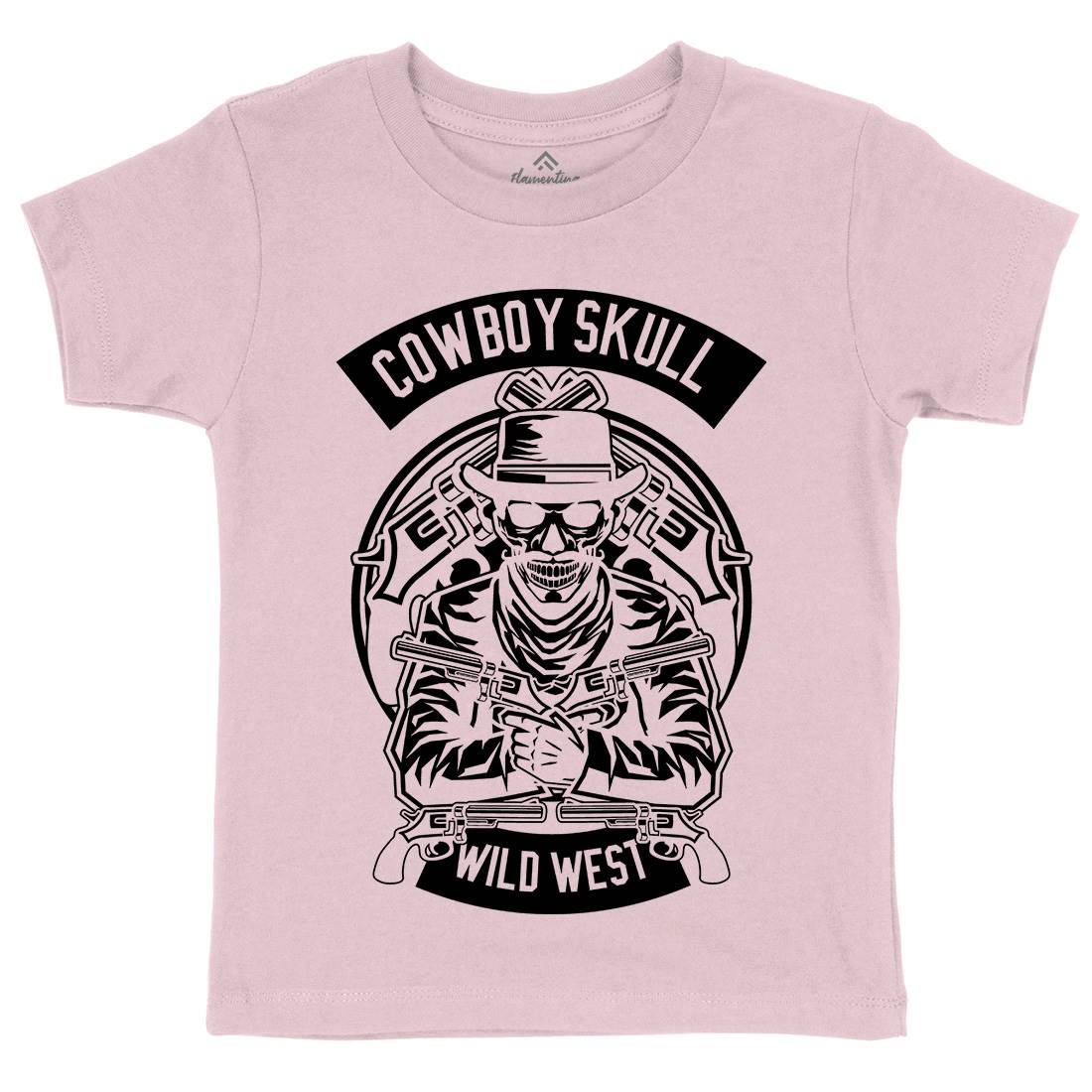 Cowboy Skull Kids Organic Crew Neck T-Shirt American B519