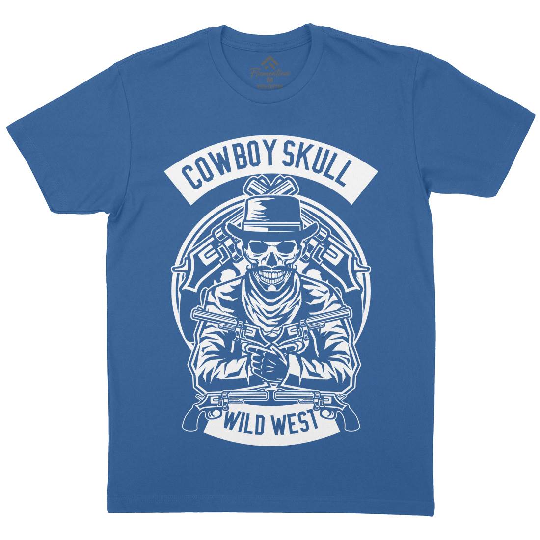 Cowboy Skull Mens Crew Neck T-Shirt American B519