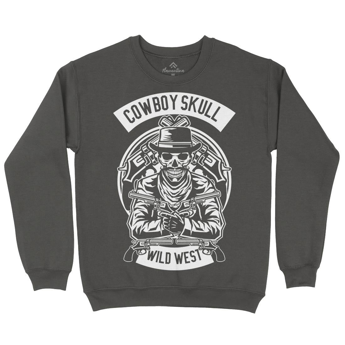 Cowboy Skull Mens Crew Neck Sweatshirt American B519