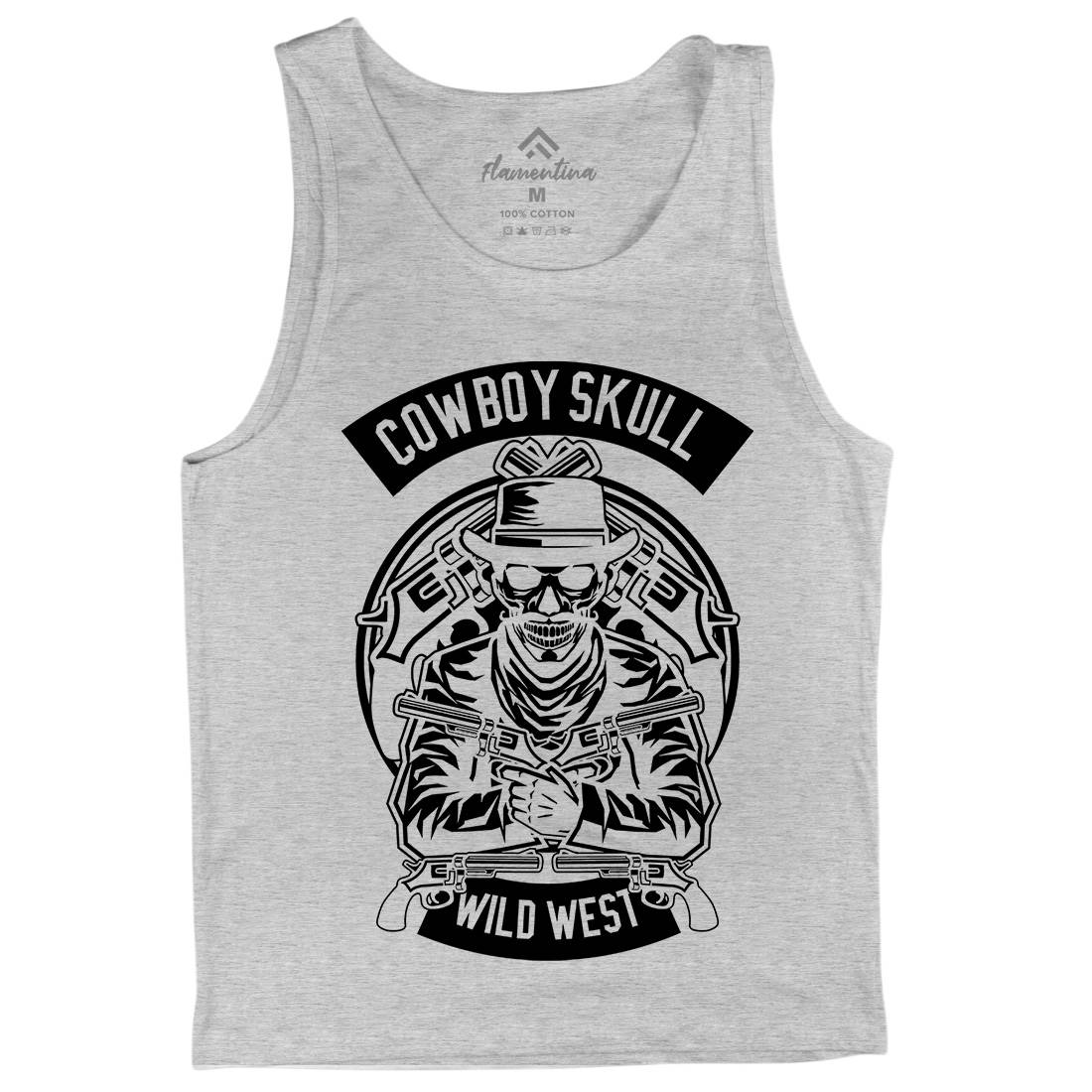 Cowboy Skull Mens Tank Top Vest American B519