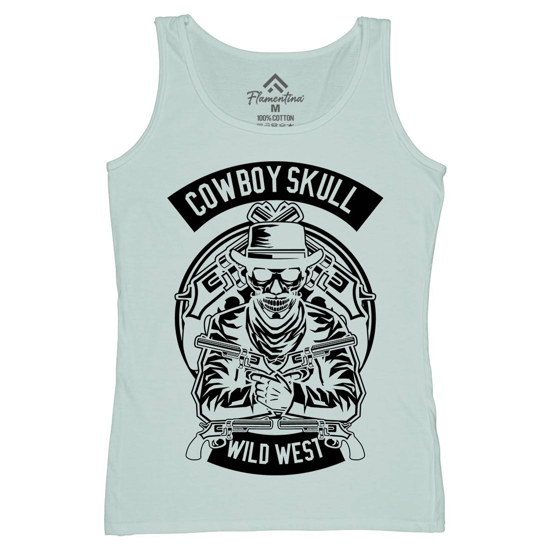 Cowboy Skull Womens Organic Tank Top Vest American B519