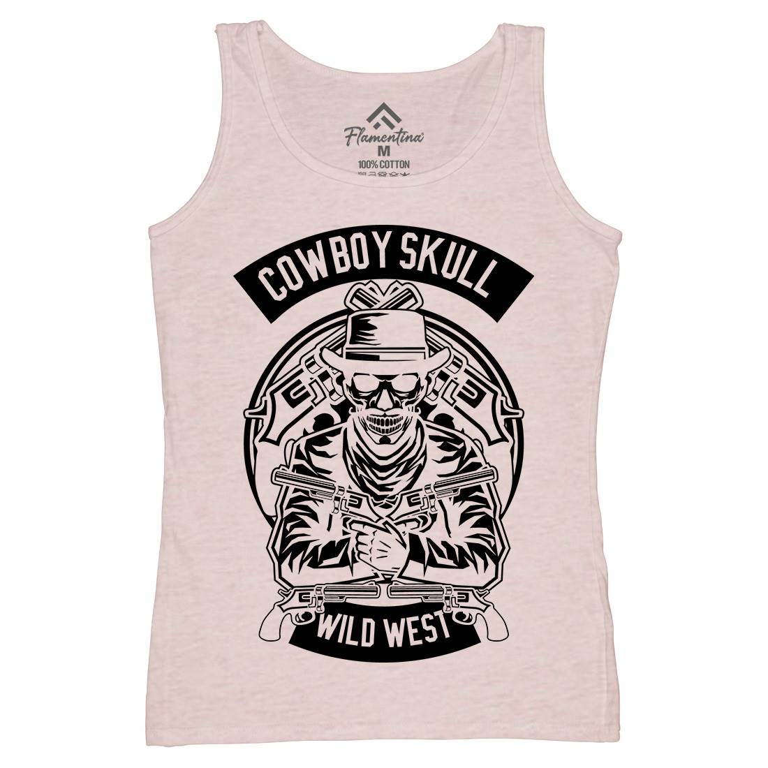 Cowboy Skull Womens Organic Tank Top Vest American B519
