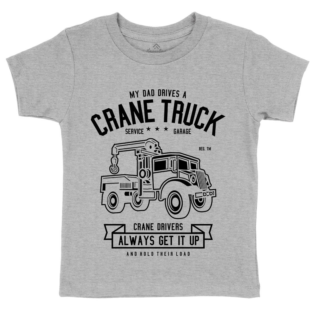 Crane Truck Kids Organic Crew Neck T-Shirt Vehicles B520