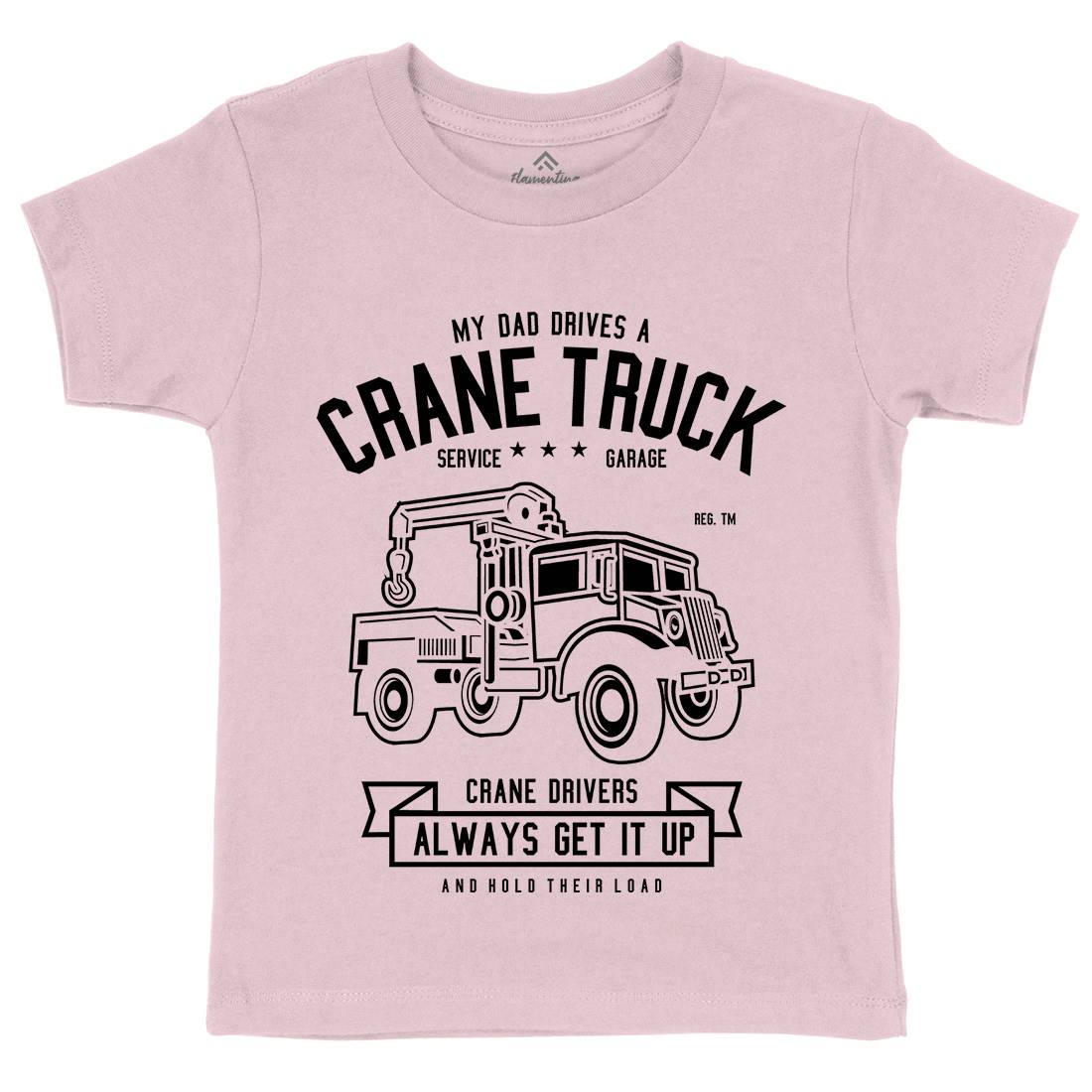Crane Truck Kids Organic Crew Neck T-Shirt Vehicles B520