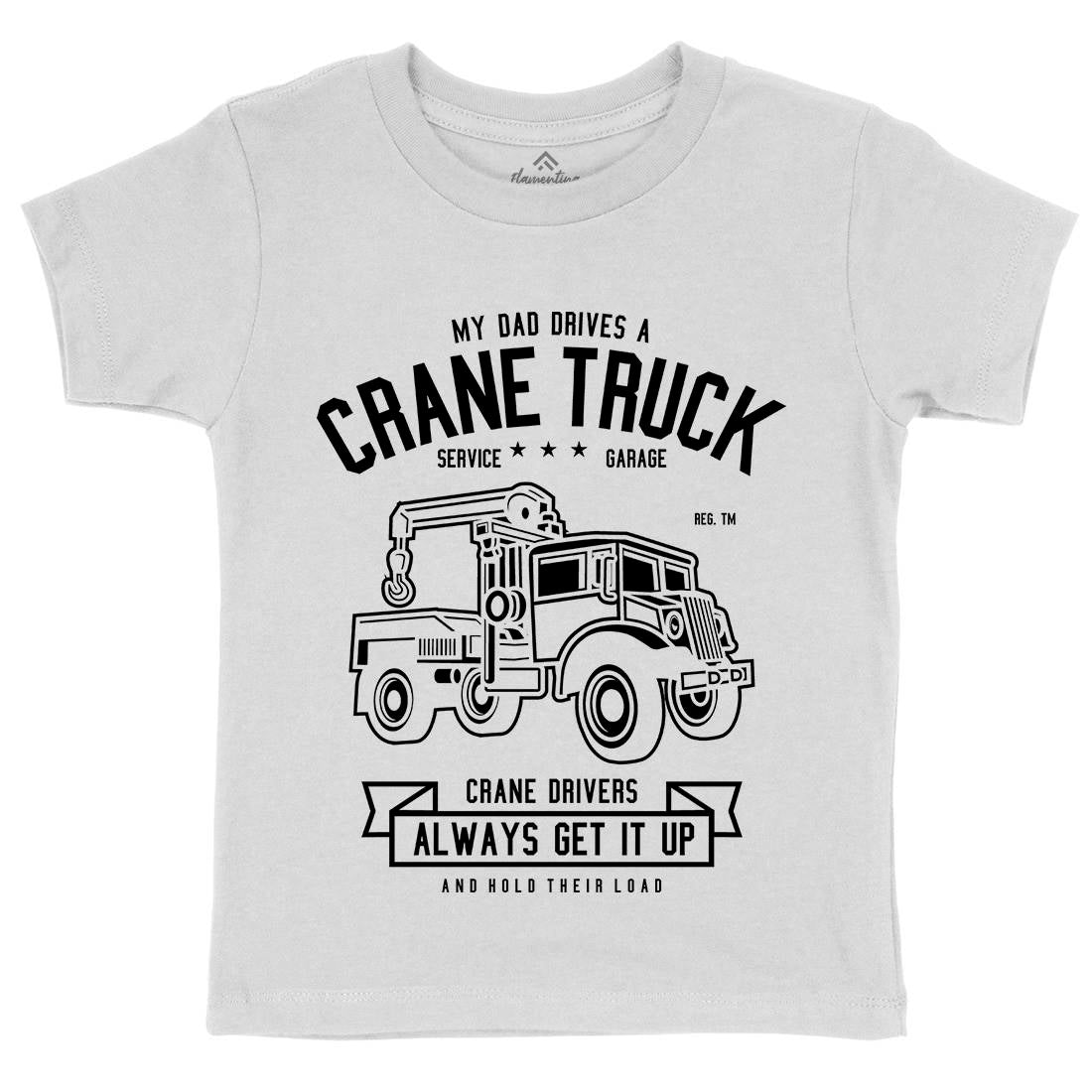Crane Truck Kids Crew Neck T-Shirt Vehicles B520
