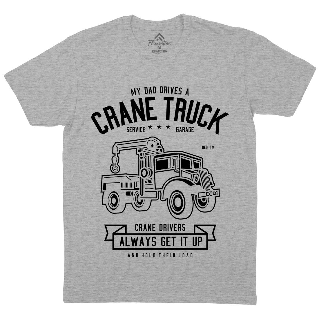 Crane Truck Mens Organic Crew Neck T-Shirt Vehicles B520