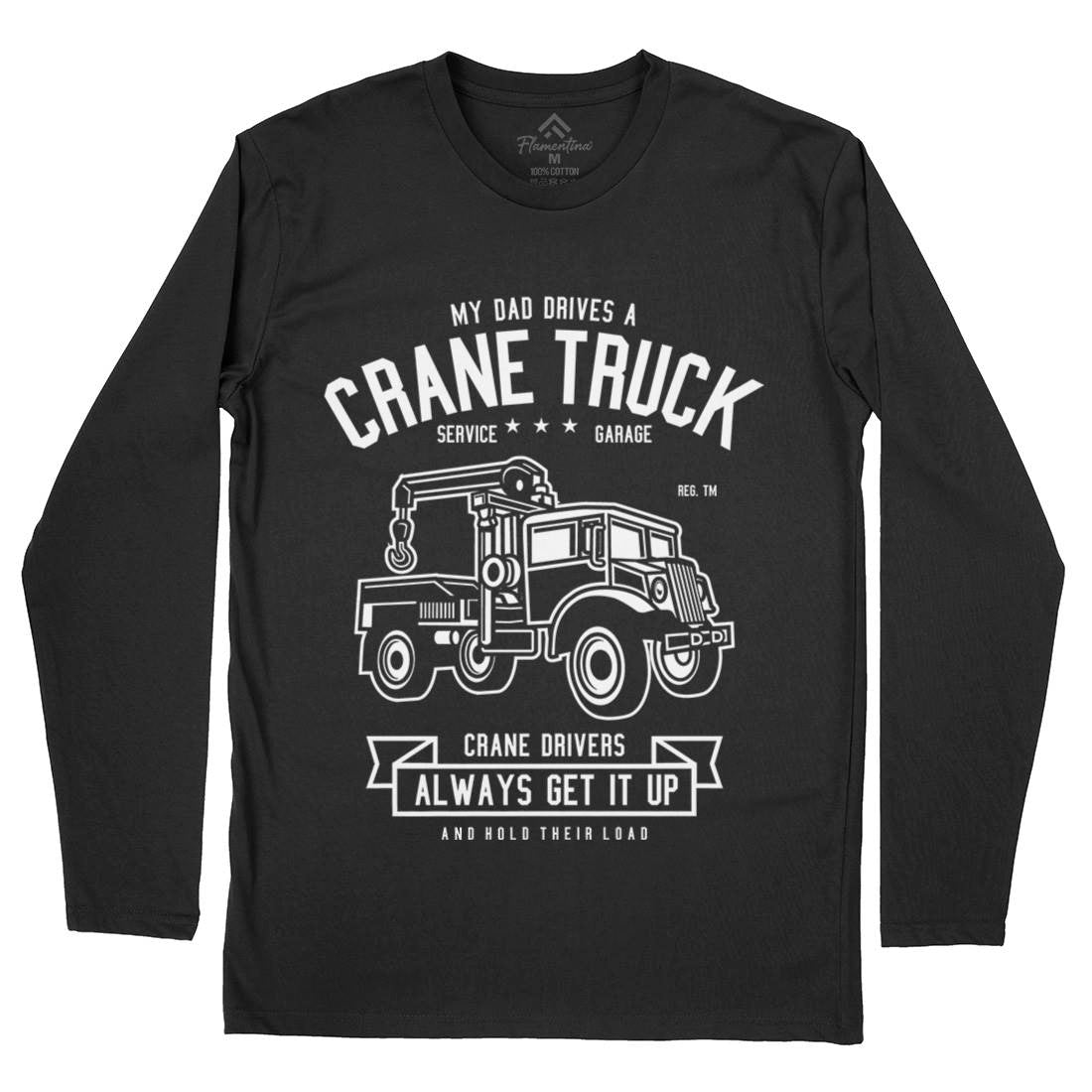 Crane Truck Mens Long Sleeve T-Shirt Vehicles B520
