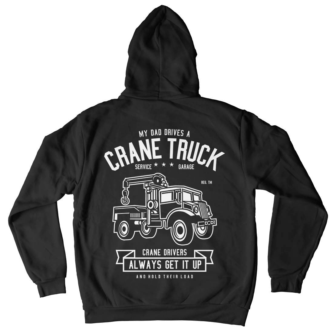 Crane Truck Mens Hoodie With Pocket Vehicles B520