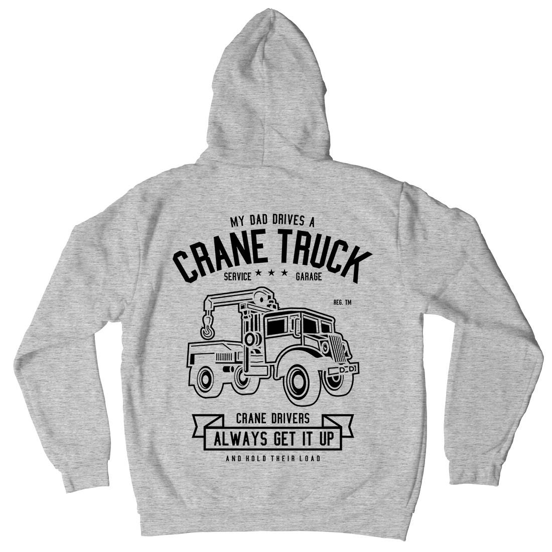 Crane Truck Mens Hoodie With Pocket Vehicles B520