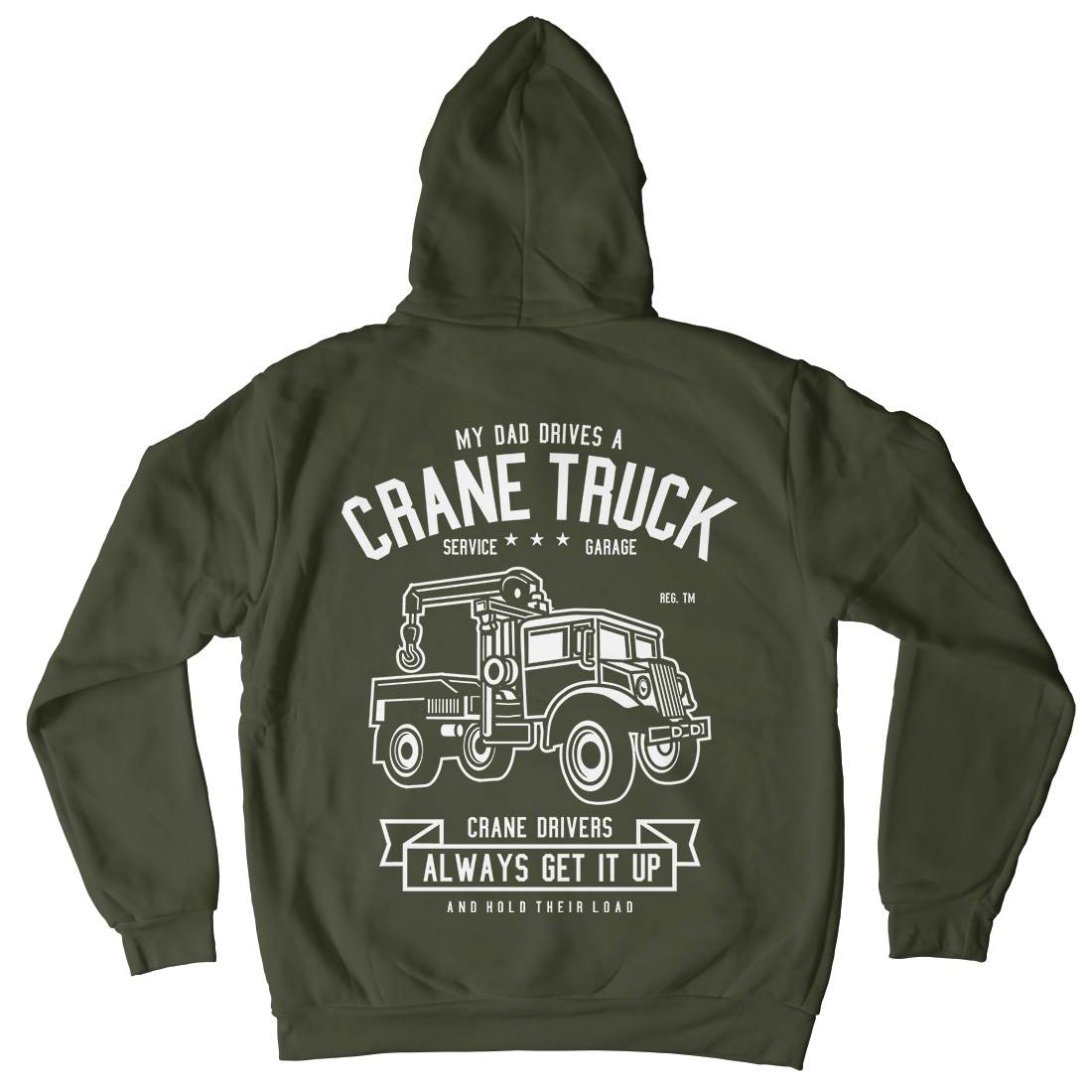 Crane Truck Kids Crew Neck Hoodie Vehicles B520