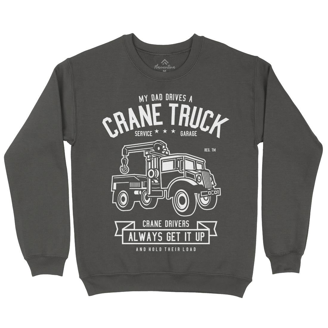 Crane Truck Kids Crew Neck Sweatshirt Vehicles B520