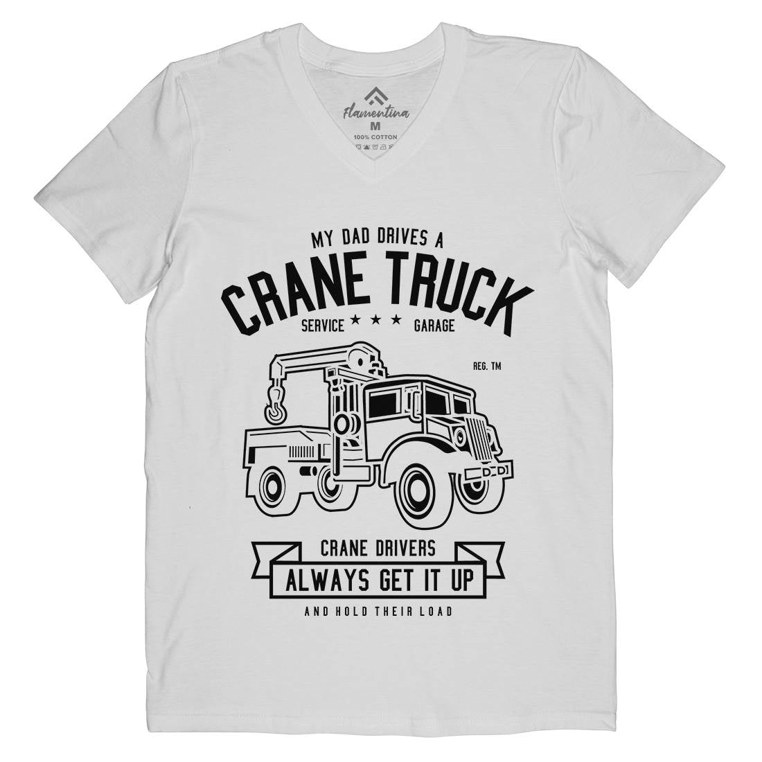 Crane Truck Mens V-Neck T-Shirt Vehicles B520