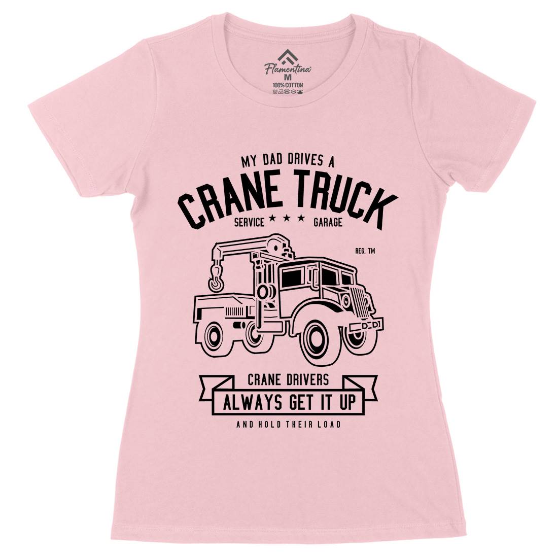 Crane Truck Womens Organic Crew Neck T-Shirt Vehicles B520