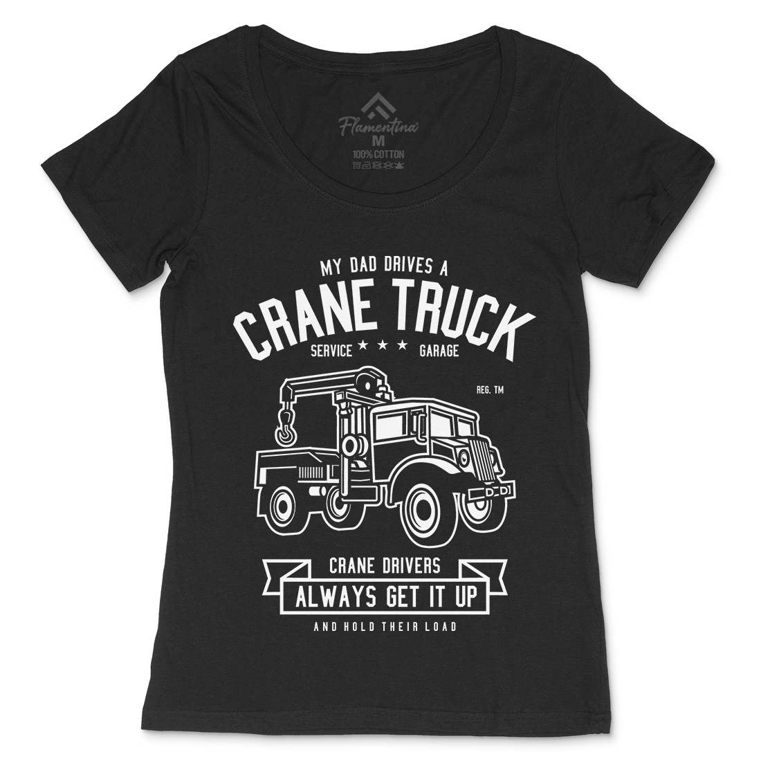 Crane Truck Womens Scoop Neck T-Shirt Vehicles B520