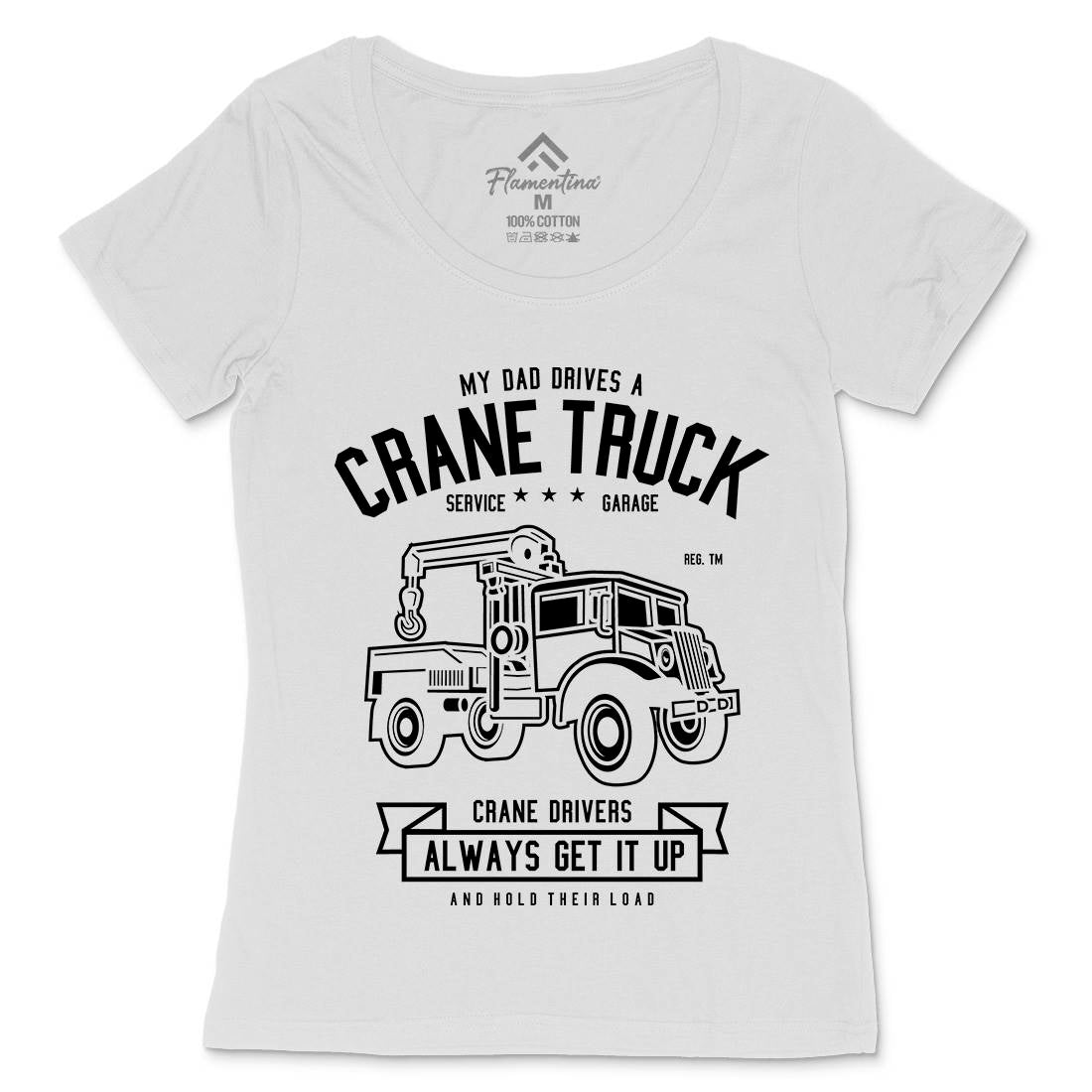 Crane Truck Womens Scoop Neck T-Shirt Vehicles B520