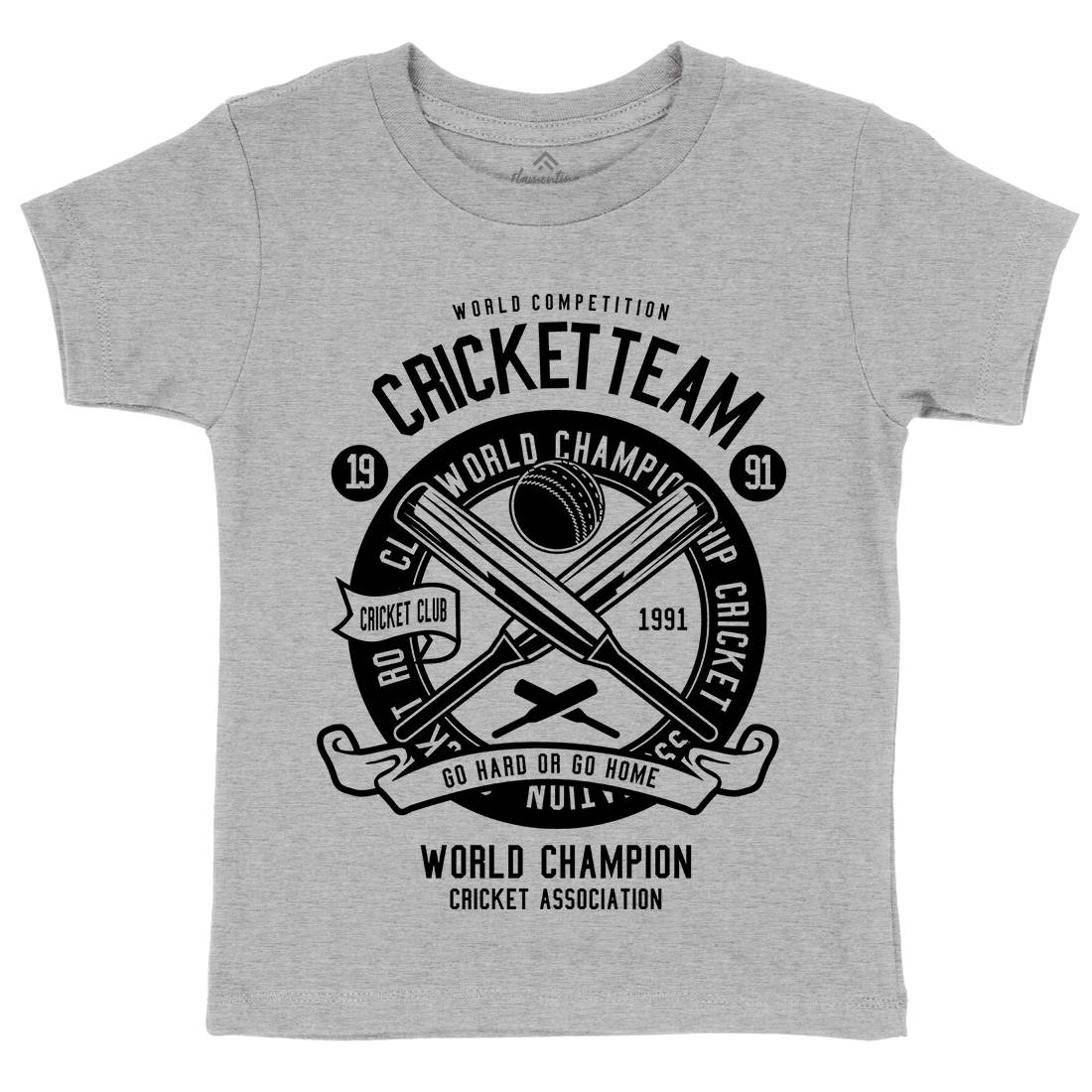 Cricket Team Kids Organic Crew Neck T-Shirt Sport B521