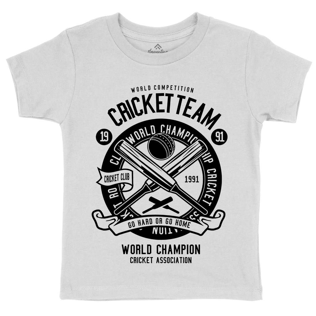 Cricket Team Kids Organic Crew Neck T-Shirt Sport B521