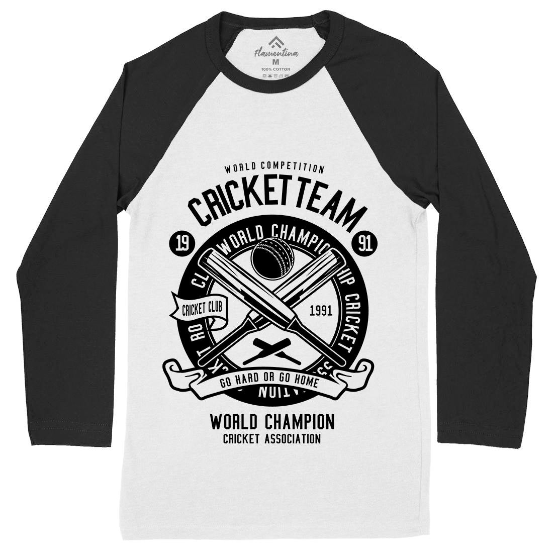 Cricket Team Mens Long Sleeve Baseball T-Shirt Sport B521