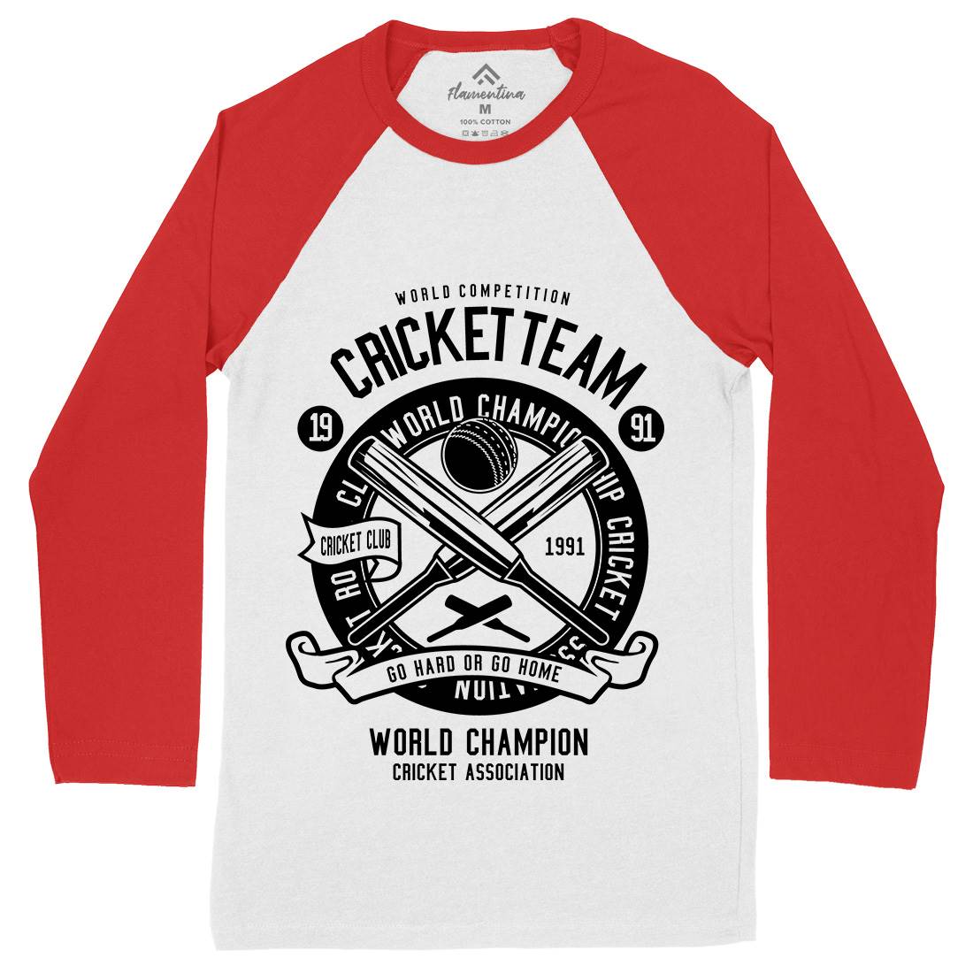 Cricket Team Mens Long Sleeve Baseball T-Shirt Sport B521