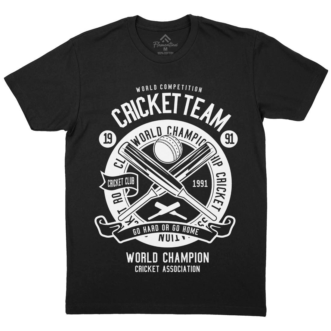 Cricket Team Mens Organic Crew Neck T-Shirt Sport B521