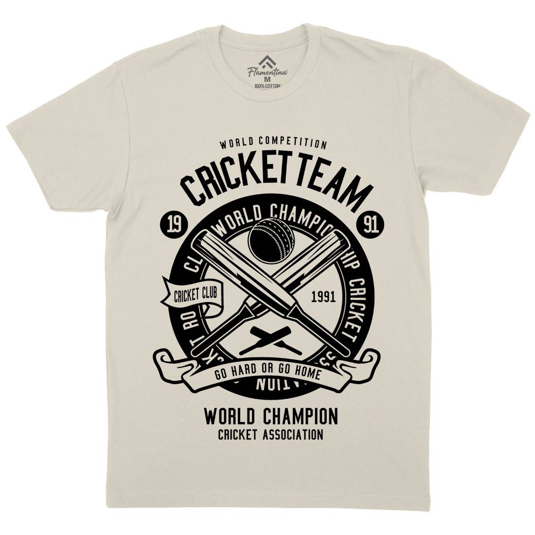 Cricket Team Mens Organic Crew Neck T-Shirt Sport B521