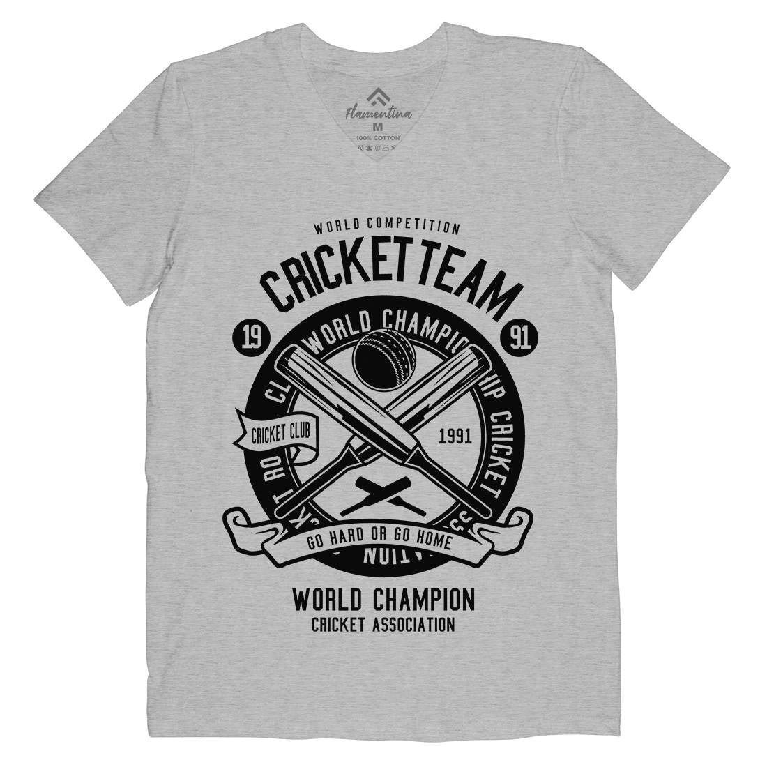 Cricket Team Mens V-Neck T-Shirt Sport B521