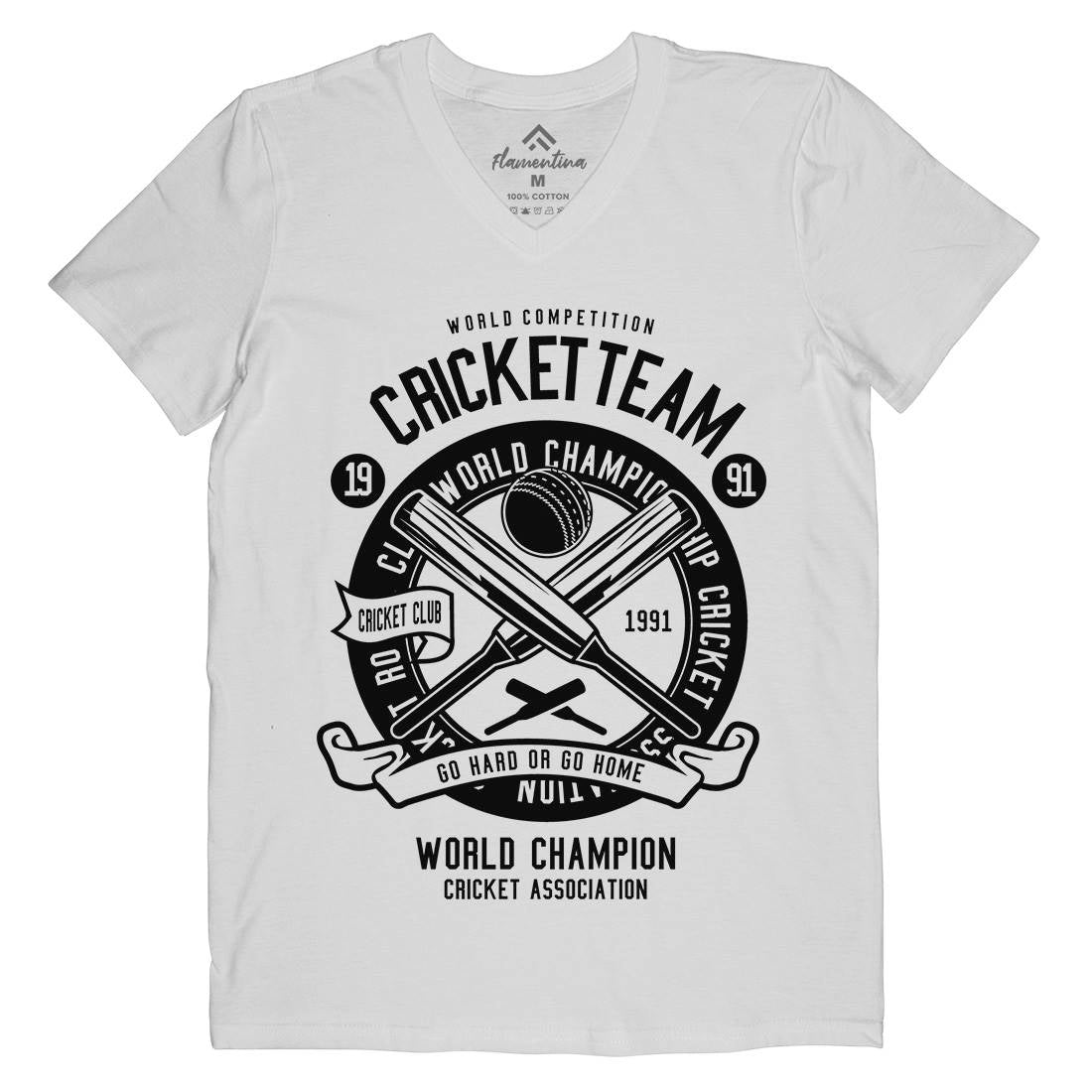 Cricket Team Mens V-Neck T-Shirt Sport B521